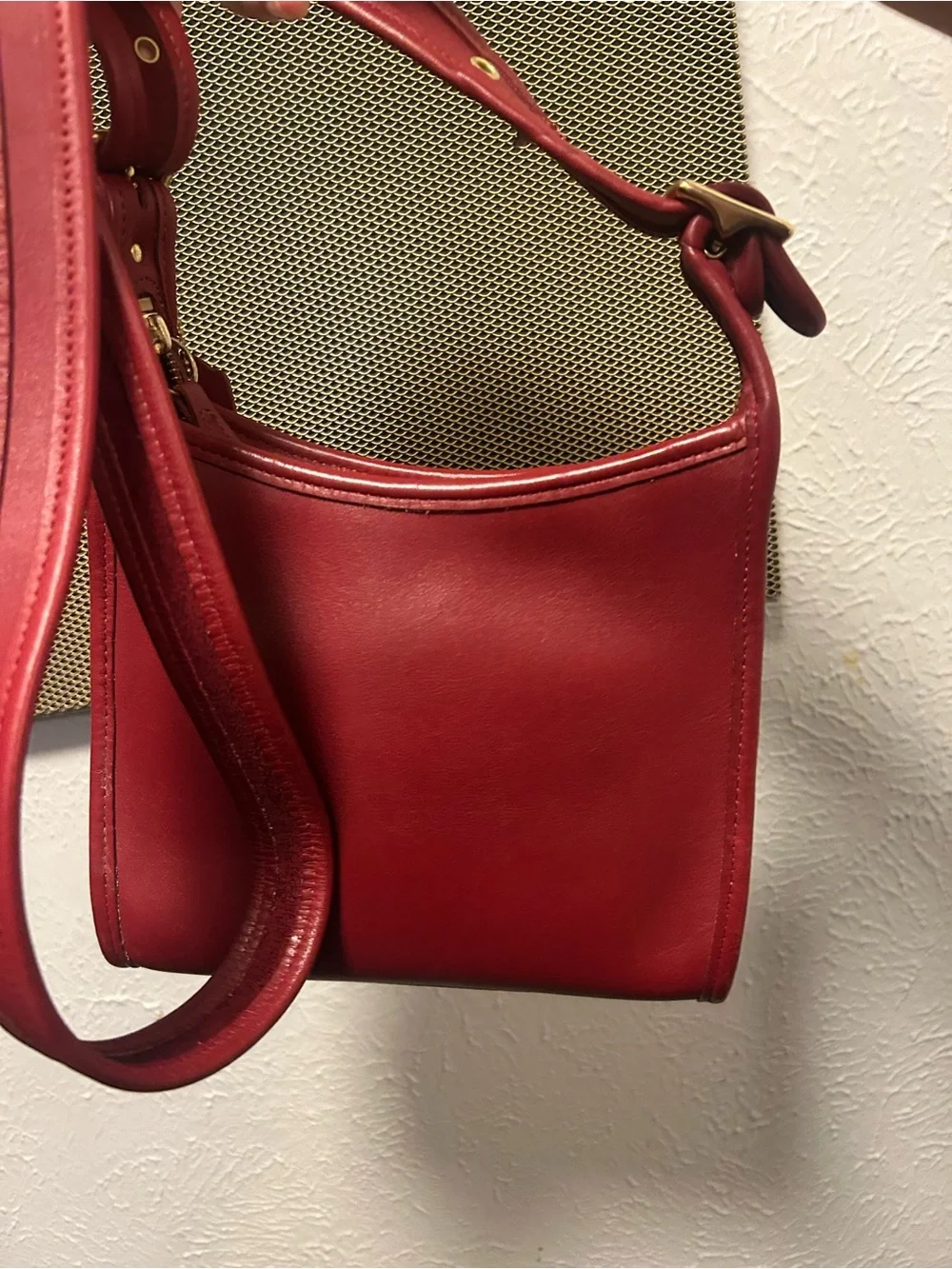 Vintage Red Coach Legacy Crossbody Bag #9997